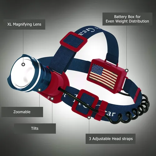 Linterna Led Headlamp Outdoor Pro Gear Con 3 Pilas Aa
