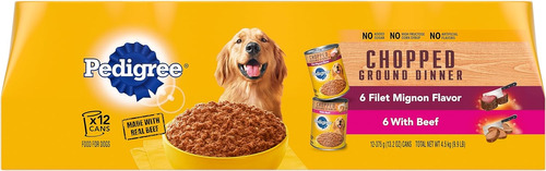 Pedigree Chopped Ground Dinner Adult Canned Soft Wet Dog Foo