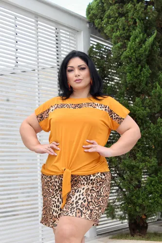 Kit 3 Conjuntos Feminino Plus Size Blusa Short Bermuda Gg G3 R 219 97