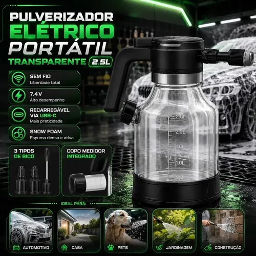 Pulverizador Eletrico Para Jardim E Automotivo De 25 L Cor Branco