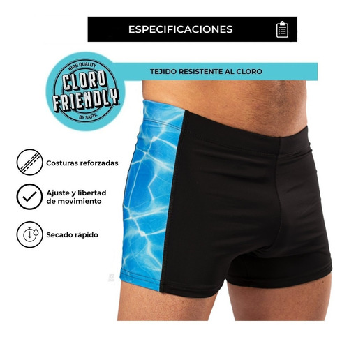 Imagen 5 de 7 de Sunga Hombre Natacion Malla Folau Uv50 Cloro Friendly®