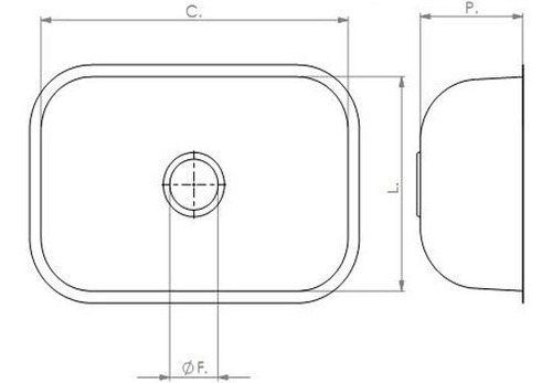 Cuba Nº 1 46x30x14cm Aço Inox 304 Válvula/sifão Tecnocuba Cor Prateado