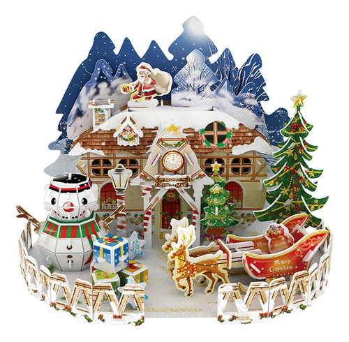 Rompecabezas De Navidad, Cabaña, Edificios, Artesanía, A
