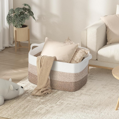 Cesta De Manta 2 Piezas Con Asas Para Baño Y Almacenamiento