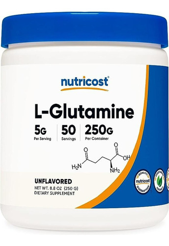 Energético L-glutamina En Polvo 250g -nutricost