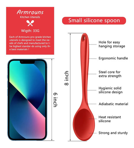 4 Cucharas Pequeñas De Silicona Antiadherentes Para Cocinar