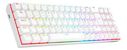Teclado Zed Pro Rgb Switch Brown Redragon K627p-WNS-W Blanco Idioma portugués