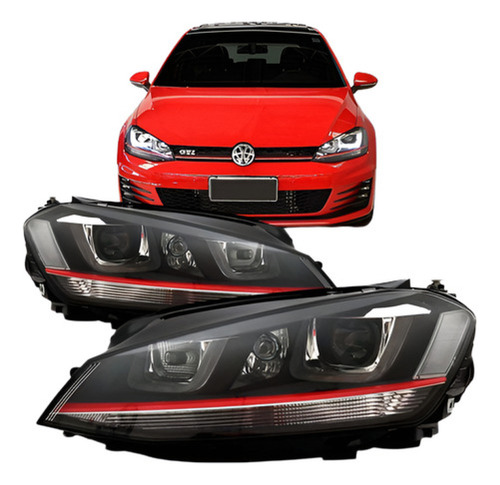 Par Farol Golf Gti 2014 15 2016 2017 2018 Led Mascara Negra