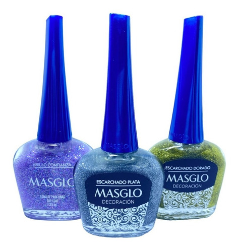 Set Masglo X3 Tono Brillos Manicure