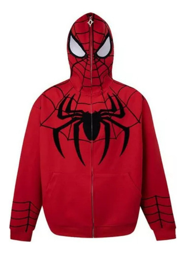 Spiderman Suéter Con Cremallera De Máscara Sudadera Rojo