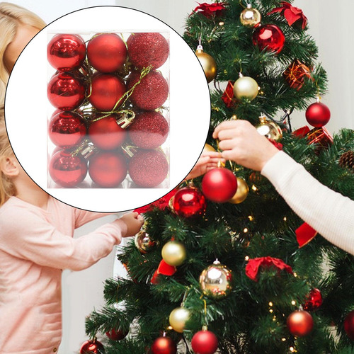 2 X 24x Adornos De Bolas Colgantes Para Árbol De Navidad,