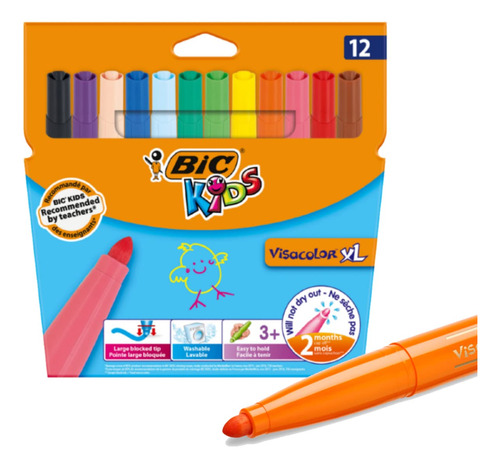 Bic Kids Visa Xl Bolígrafos Para Colorear (wallet De 8)_pa.