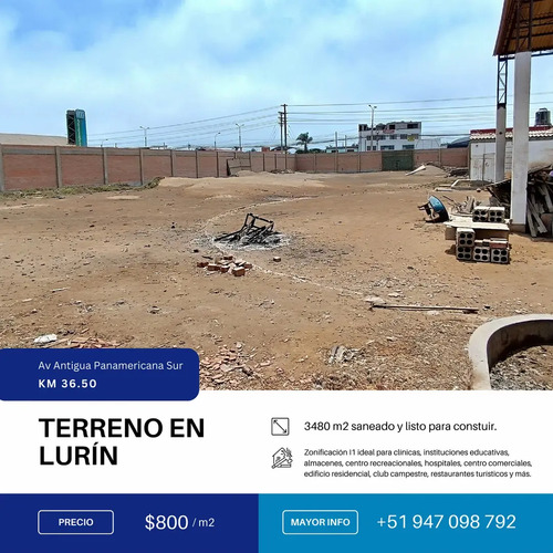 Terreno Altamente Comercial En Lurín De 3800m2
