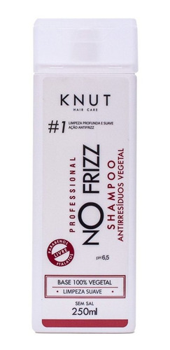 Shampoo Knut No Frizz Antirresíduos Limpeza Suave 250ml