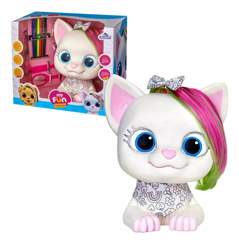 Boneca My Fun Fashion Pet Cat Gatinha Para Pentear E Pintar
