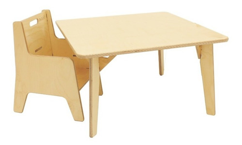 Set 1 Sillas Y Mesa Niños Montessori Comedor Nanu Madera