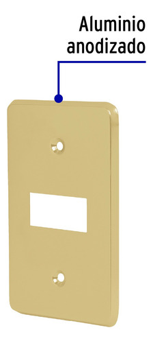 Placa 1 Módulo, De Aluminio, Línea Económica, Volteck 46435 0 Ma 0v Oro