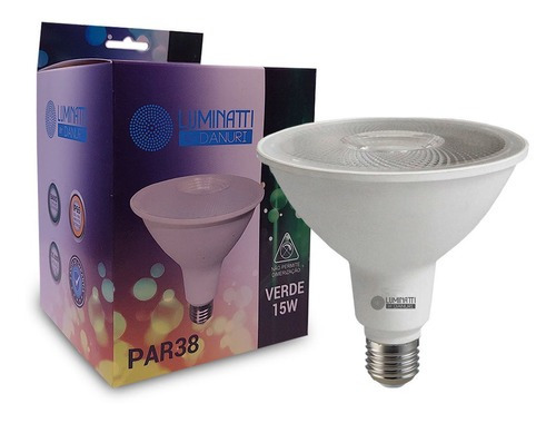 Luminatti - Lâmpada Led Par 38 15w Verde Bivolt Ip65 - Lm172 110V/220V