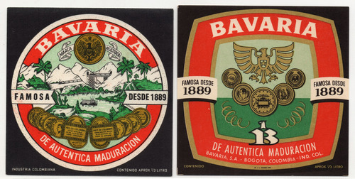 Bavaria Etiquetas De Cerveza De 1959 Famosa Desde 1889 (Usado)