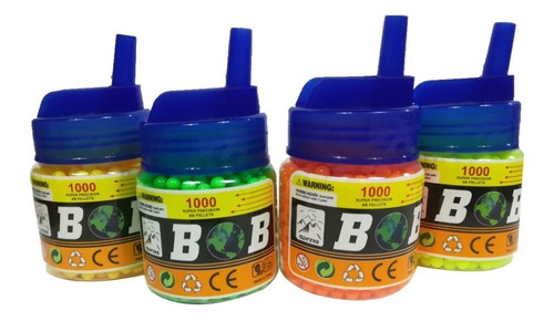 Pack 2 Botella De 1000 Balines Plastico Para Pistolas 