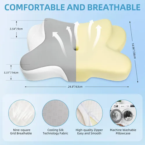 Sawuga Almohada Cervical De Espuma Viscoelástica Para Dolor