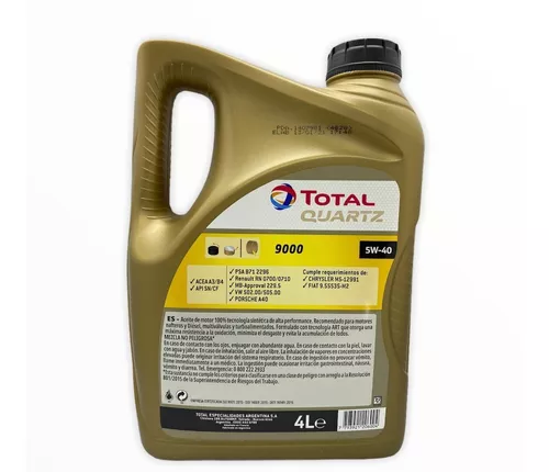 Aceite Sintetico Total 5w40 Motor Diesel Y Gasolina