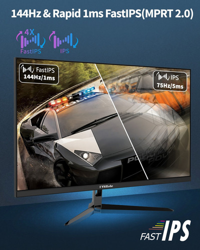Monitor Gamer Fyhxele 32 Pulgadas Uhd 4k 144hz Ips Led 1ms Amd Freesync Hdmi 2.1 Dp 1.4 Type C Hdr 400 Vesa