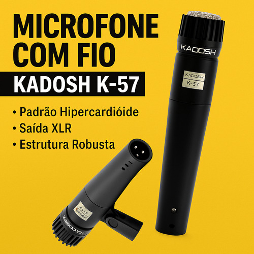 Microfone C/fio Kadosh K57 Para Evento Gravaçao Profissional