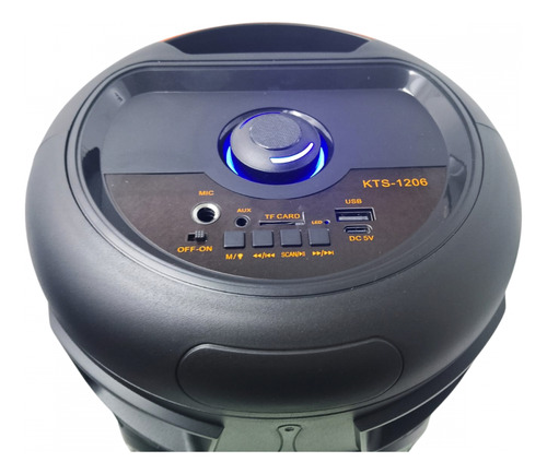 Caixinha De Som Portátil Bluetooth Led Rgb Altomex Kts-1206 Cor Preto