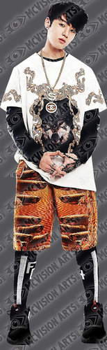 Figura De Junkook Bts Cc En Tamaño Real En Coroplast