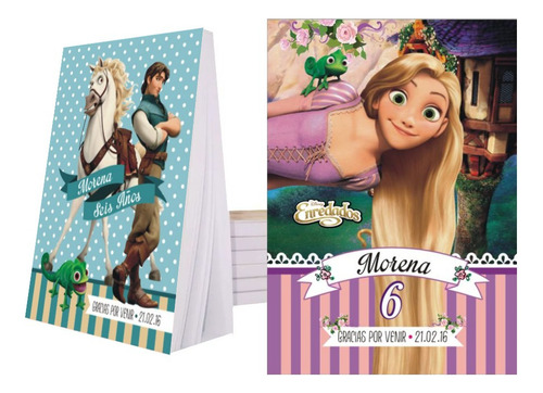 Rapunzel Souvenir Anotador Personalizado X16 7x10cm