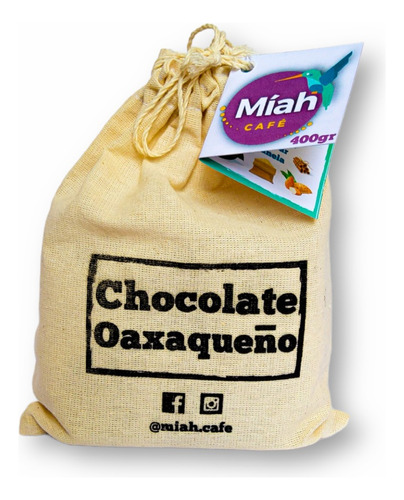 Chocolate Oaxaqueño Semiamargo 400gr 100% Natural Míah Café