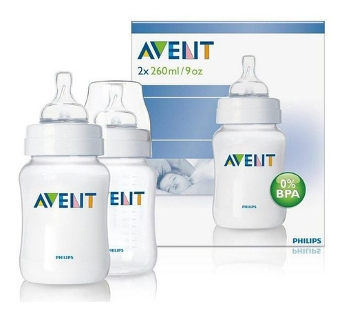 Set 2 Mamaderas Avent Philips Classic De 260 Ml