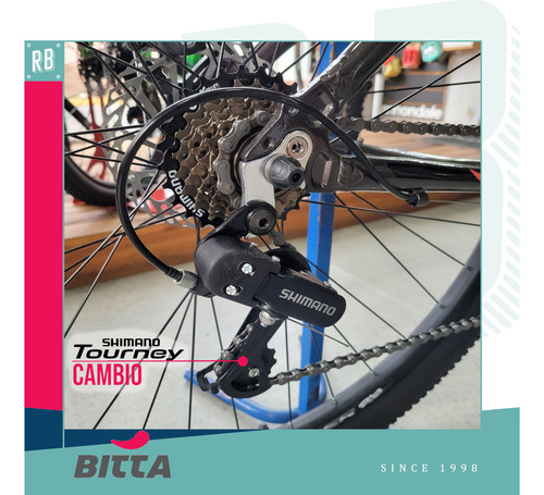 Bicicleta Bitta Vulcano Rodado 29 Mtb Aluminio 6061 Hidroformado Cableado Interno Shimano 21 Velocidades Suspensión Con Bloqueo Frenos A Disco Talle M Color Nero Satinato Con Cubiertas Maxxis