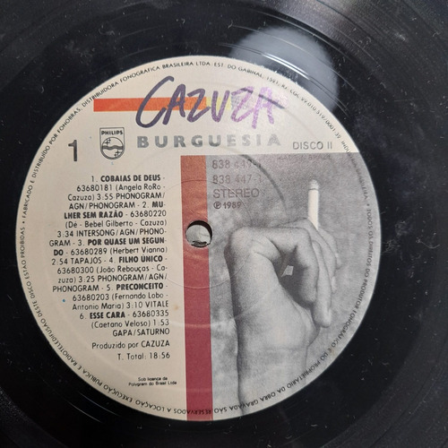 Imagem 9 de 10 de Vinil Lp Cazuza Burguesia Album Duplo Bom Estado.