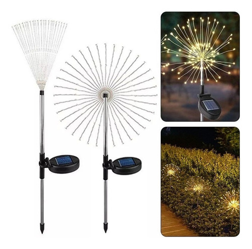 2 Luces Solares De Navidad Con Estrellas Decoración Exterior