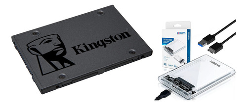 Hd Externo - Ssd Kingston A400 960gb + Case Usb 3.0 Sata 3 Cor Cinza