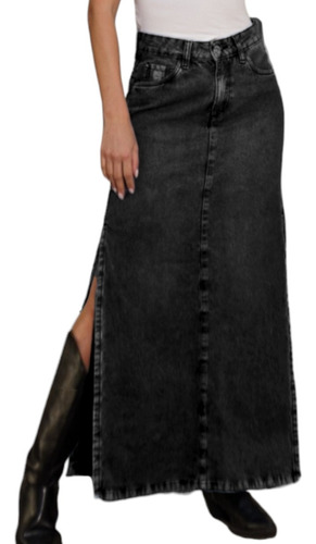 Falda Mohicano Jeans Modelo 3268 Tiro Alto Color Negro