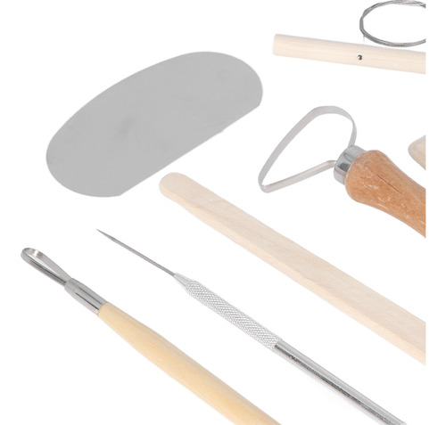 Kit De Herramientas De Cerámica De Madera De Doble Cara, 8 P