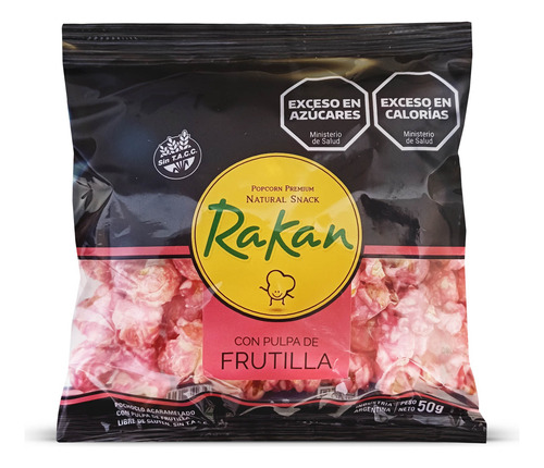 Pochoclos Con Pulpa De Frutilla Rakan Sin Tacc Snack 50gr