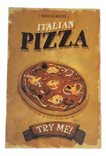 Cartel Poster Decorativo Vintage Hogar - Bar - Decoración Pizza