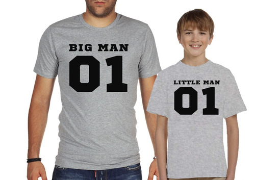 Remera De Hombre Dia Del Padre E Hijo Papa Big Man Little