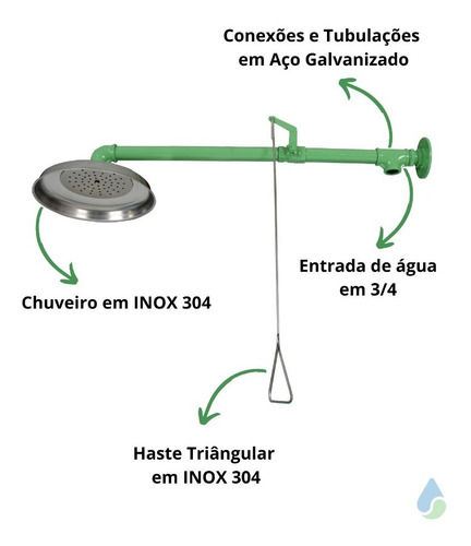 Chuveiro De Segurança Laboratório - Hm Chuveiros