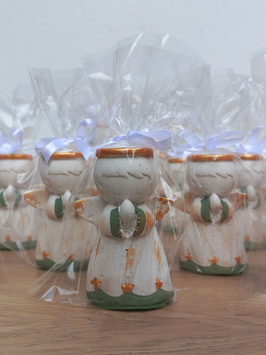 Anjinho Lembrancinha Batizado Nascimento - Kit 05 Und -verde