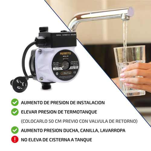 Imagen 4 de 8 de Bomba presurizadora Femmto BP30L-9M 100W - 220V