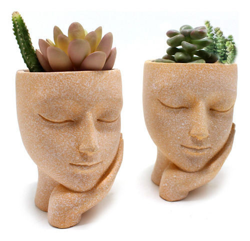 Adorno Para Maceta Con Forma De Cara Bonita, Innovadora Resi