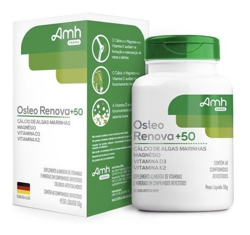 Osteo Renova +50 Cálcio + Magnésio + Vitaminas D3 E K2