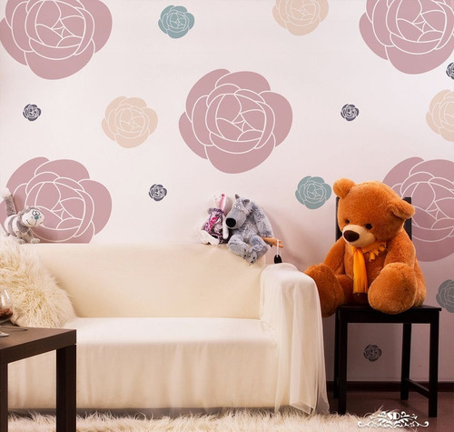 Imagen 1 de 3 de Stencil Rosas Verano Plantilla Decorativa Para Pintar