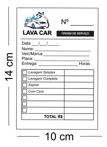 20 Blocos Lava Rápido Personalizado - 1.000 Folhas