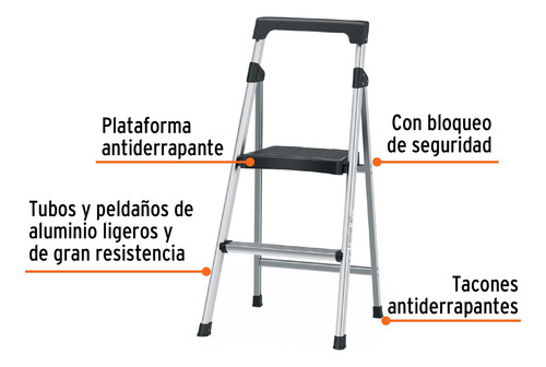 Banquito Taburete De 1 Escalon, Antiderrapante Soporta 150kg